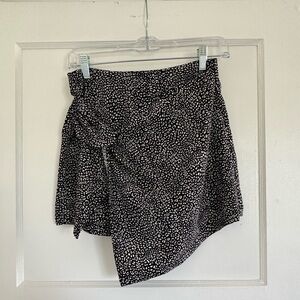 zara black and white asymmetrical skort